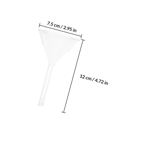 قمع مثلث زجاجي 75 مللي متر واسع الفم أواني زجاجية للمختبر الترشيح الكيميائي وأداة مصفاة نقل السائل للتجارب in Kuwait