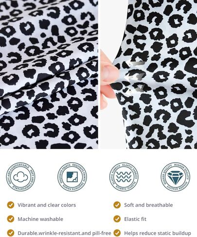 Scrub Caps Women Ponytail – Black and White Leopard Double-Sided Printed Surgical Hat with Buttons and Sweatband, Soft Nurse Cap for Long Hair, Helps Reduce Static Buildup in Saudi Arabia