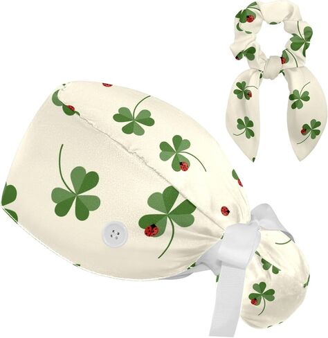 النساء الشعر الطويل قبعة العمل فرك قبعات النيون الهيكل العظمي نمط الجراحية قبعة ذيل حصان حامل زر العصابة in Kuwait