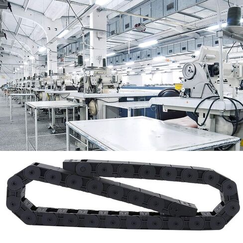 1 متر R38 كابل نايلون أسود سلسلة سحب سلكية شديدة التحمل للطابعة ثلاثية الأبعاد ماكينة CNC 18 × 25 مم تصميم افتتاح جسر منخفض الضوضاء وعالي السرعة in Saudi Arabia