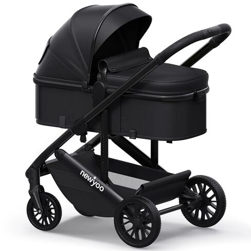 newyoo Bassinet Stroller for Baby, Nestro 516M, Convertible Infant Strollers w Reversible Seat & Cup Holder, 2-in-1 Rear-Facing Pram from Newborn to Toddler, One-Hand Easy Fold, Grey in Kuwait