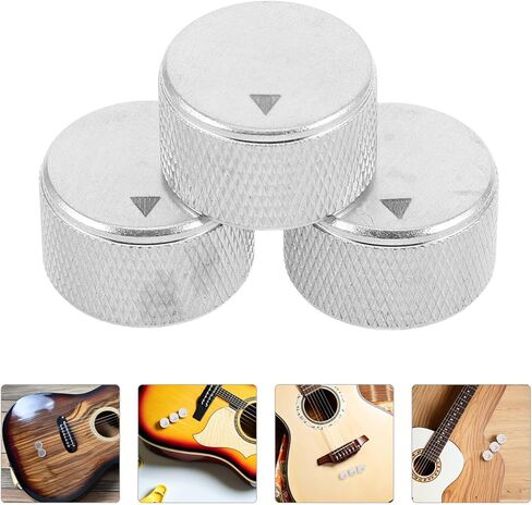 BESTYASH 3pcs Aluminum Guitar Volume and Tone Control Knobs, Metal Potentiometer Replacement for Electric Bass Amplifier, Bass Guitar Audio Adjustment Accessories in Kuwait