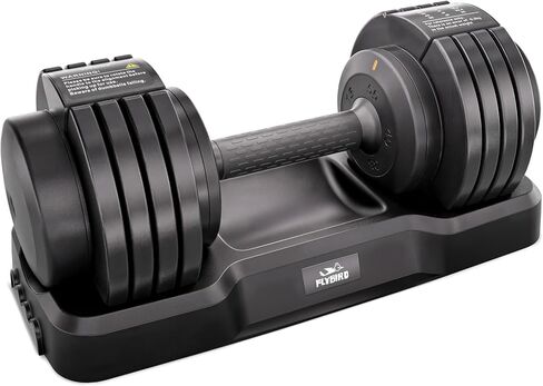 دمبل FLYBIRD DB2 قابل للتعديل، دمبل فردي 55LB/110LB لممارسة التمارين الرياضية واللياقة البدنية في المنزل، أوزان سريعة التعديل 5 في 1 مع مقبض مضاد للانزلاق (خياران للوزن) in Kuwait