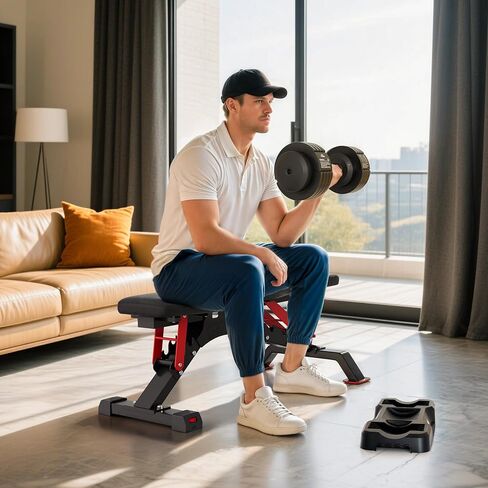 دمبل FLYBIRD DB2 قابل للتعديل، دمبل فردي 55LB/110LB لممارسة التمارين الرياضية واللياقة البدنية في المنزل، أوزان سريعة التعديل 5 في 1 مع مقبض مضاد للانزلاق (خياران للوزن) in Kuwait