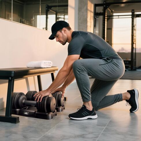 دمبل FLYBIRD DB2 قابل للتعديل، دمبل فردي 55LB/110LB لممارسة التمارين الرياضية واللياقة البدنية في المنزل، أوزان سريعة التعديل 5 في 1 مع مقبض مضاد للانزلاق (خياران للوزن) in Kuwait