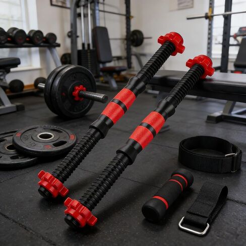 قطعتان من قضبان الدمبل المتينة ومقبض الدمبل ومقبض الحديد للتدريب الرياضي والتمارين الرياضية في صالة الألعاب الرياضية in Kuwait