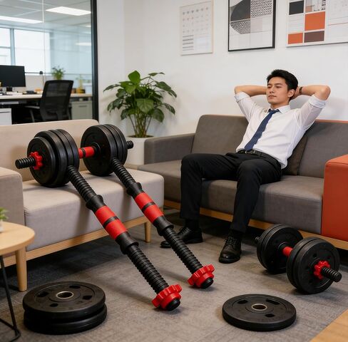 قطعتان من قضبان الدمبل المتينة ومقبض الدمبل ومقبض الحديد للتدريب الرياضي والتمارين الرياضية في صالة الألعاب الرياضية in Kuwait