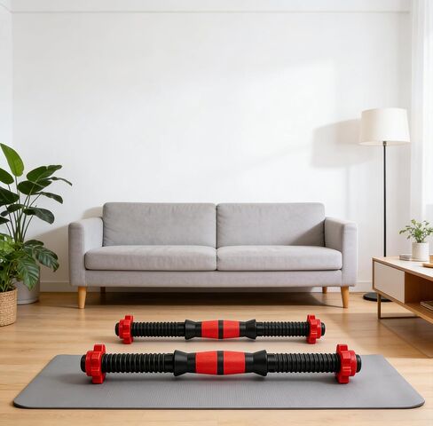 قطعتان من قضبان الدمبل المتينة ومقبض الدمبل ومقبض الحديد للتدريب الرياضي والتمارين الرياضية في صالة الألعاب الرياضية in Kuwait