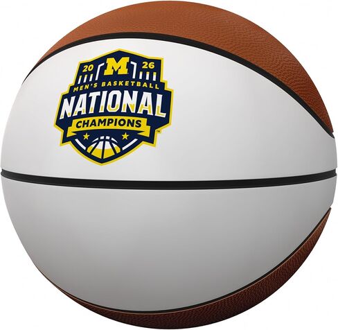 Logo Brands NCAA 2026 Michigan Wolverines March Madness National Champions Full-Size Autograph Basketball - White Panels for Signatures | Full Size | Composite Leather in Saudi Arabia