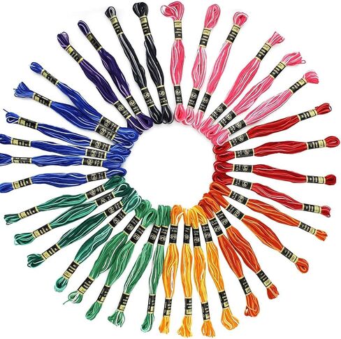 الأساسيات من قبل الفنون الترفيهية و Iris التطريز Floss 6 Strand Thread Thread 36 Pack - Colorfast Cotton Craft الخيط لغرزة متقاطعة ومشاريع DIY التطريز in Saudi Arabia