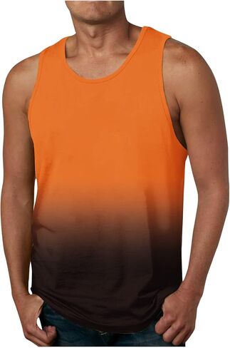 Casual Running Tank Tops for Men Loose Fitness Vest Crew Neck Sleeveless Top Breathable Lightweight Comfort Gym Shirt in Saudi Arabia