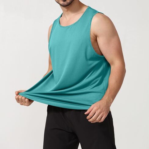 Casual Fitness Sports Tank Tops Slim Fit Vest Solid Crew Neck Sleeveless Top Breathable Lightweight Workout Gym Shirts in Saudi Arabia