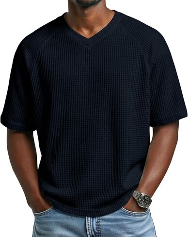 Men's Short Sleeve V-Neck Top Sports Casual Solid Summer Athletic Tee Shirt Lightweight Breathable Gym Running Shirts in Saudi Arabia
