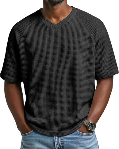 Men's Short Sleeve V-Neck Top Sports Casual Solid Summer Athletic Tee Shirt Lightweight Breathable Gym Running Shirts in Saudi Arabia