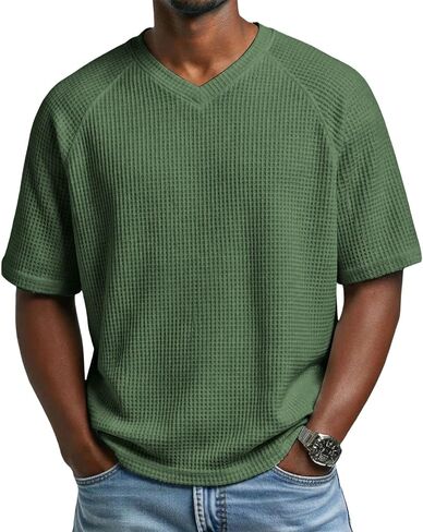 Men's Short Sleeve V-Neck Top Sports Casual Solid Summer Athletic Tee Shirt Lightweight Breathable Gym Running Shirts in Saudi Arabia