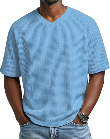 Men's Short Sleeve V-Neck Top Sports Casual Solid Summer Athletic Tee Shirt Lightweight Breathable Gym Running Shirts in Saudi Arabia