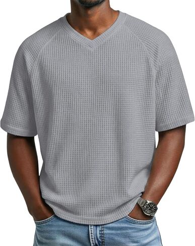 Men's Short Sleeve V-Neck Top Sports Casual Solid Summer Athletic Tee Shirt Lightweight Breathable Gym Running Shirts in Saudi Arabia
