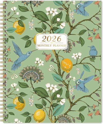 2026 Monthly Planner - 2026 Planner, JAN 2026 - DEC 2026, 2026 Monthly Planners 9" x 11" with Colorful Tabs, 12-Month Planner/Calendar with Contacts & Passwords &Thick Paper - Bird in Saudi Arabia