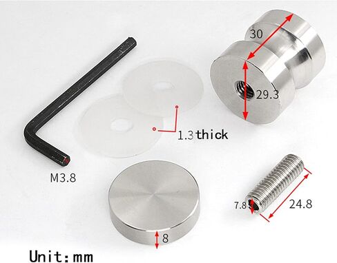 Polished Stainless Steel Push Pull Glass Door Knob | Durable Shower Handle Hardware for Screen Doors | Single Side Accessory (Double Sided) in Kuwait
