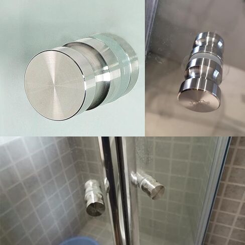 Polished Stainless Steel Push Pull Glass Door Knob | Durable Shower Handle Hardware for Screen Doors | Single Side Accessory (Double Sided) in Kuwait