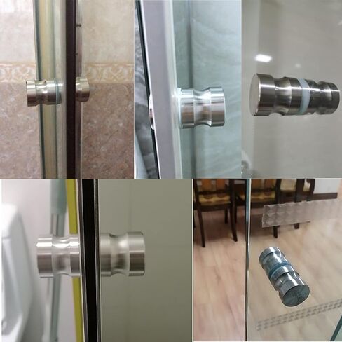 Polished Stainless Steel Push Pull Glass Door Knob | Durable Shower Handle Hardware for Screen Doors | Single Side Accessory (Double Sided) in Kuwait
