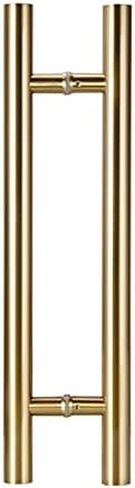 Gold H Shape Door Push Bar and Pull Handle Commercial Barn Door Pull Handles Heavy Duty Door Konb for Wooden Door Glass Door 47 1/4in (120cm) *90cm in Saudi Arabia