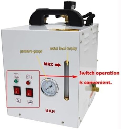 مكواة بخار تجارية، محطة كي بالبخار الصناعية، مع مقياس ضغط، غلاية 4 لتر، رأس حديد 900 وات، لمحلات الملابس والمغاسل والمصانع in Kuwait