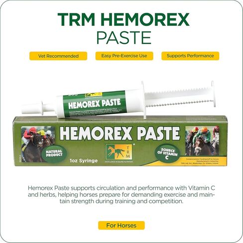 معجون TRM Hemorex للخيول الصحية ، أشياء التغذية المجانية ، العناصر الغذائية الأساسية قبل التمرين المكثف - 1.05 أوقية in Kuwait
