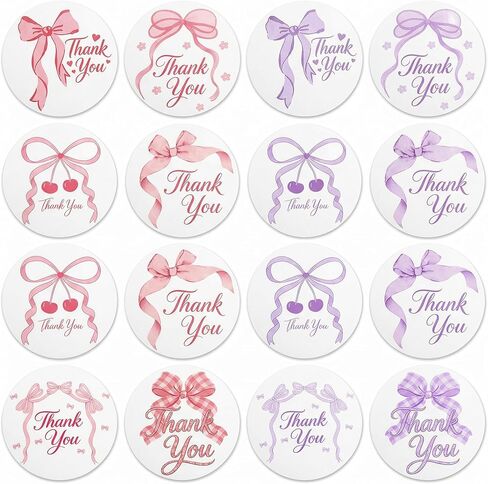 yojo شكرا لك ملصقات ، 500 pcs 1 بوصة القوس لطيف شكرا لك ملصقات ، ملصقات ذاتية اللصق لأختام غلاف الأعمال الصغيرة هدية الالتفاف حفل زفاف حفل زفاف in Kuwait