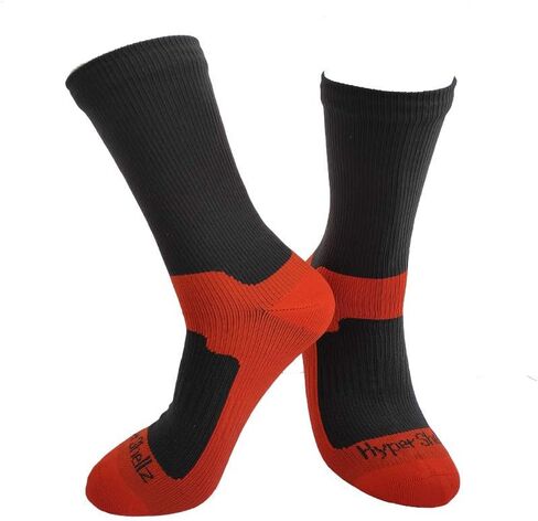 جوارب مقاومة للماء للرجال والنساء بطول منتصف الساق (أسود-برتقالي، كبير) in Kuwait