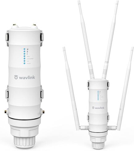WAVLINK AC1200 Outdoor WiFi Extender with Gigabit Ports for High-Speed Wireless Internet, 4x7dBi Antennas, POE Powered, Weatherproof, Dual Band 2.4GHz & 5.8GHz, AP/Router/Repeater Mode Supported in Kuwait