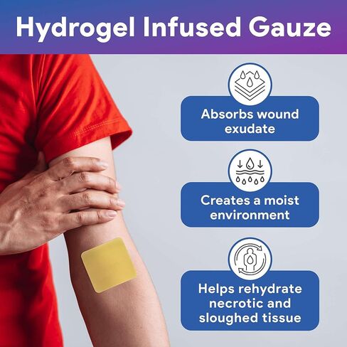 ضمادة هيدروجيل بالعسل مقاس 17.78 سم × 12.7 سم - 10 ورقات هيدروجيل مع عسل طبي بنسبة 30% للجروح - جيد للقروح والجروح الجراحية ومواقع المتبرعين والجروح والسحجات والمزيد in Kuwait