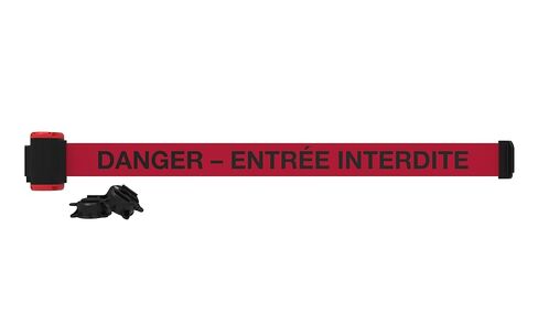 حزام قابل للسحب للسلامة للتحكم في الحشود بطول 30 قدمًا من Banner Stakes، متعدد الأسطح - لافتة حمراء "Danger - Keep Out" - أسطح مغناطيسية وغير مغناطيسية - كوبان شفط (MH5009) in Kuwait