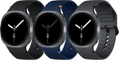 Acextro 3 Pack Sport Band Compatible for Samsung Galaxy Watch 8/8 Classic Band 40mm 44mm 46mm (2025) Galaxy Watch 7 Bands 44mm 40mm, Samsung Galaxy Watch FE/6/5/4 Classic(40mm-47mm) No Gap Soft Silicone Replacement Strap for Men & Women in Kuwait