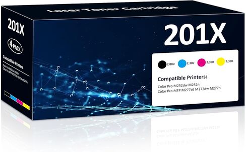 201A Toner Cartridges 4 Pack Compatible for HP Color Laserjet Pro M277dw Reaplacement for HP201A 201X Set High Yield with M252dw MFP M277dw M277n M277c6 Printer (Black/Cyan/Magenta/Yellow) in Saudi Arabia
