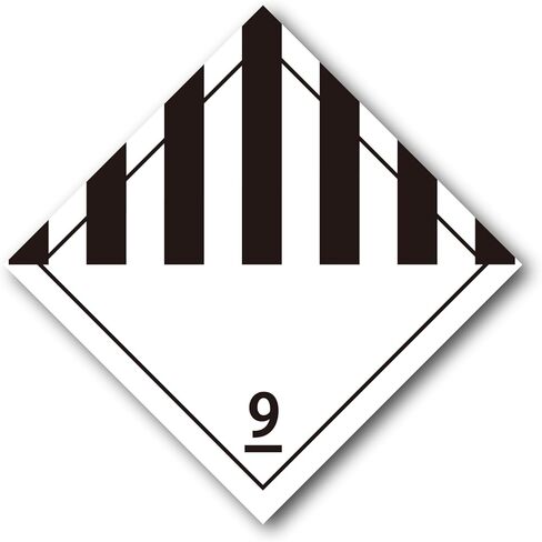 Class 9 Miscellaneous Placard 27-Pack, Worded - 10.75" x 10.75" Removable Self-Adhesive Economy Vinyl, DOT Hazmat Compliant for Short-Term Applications in Saudi Arabia