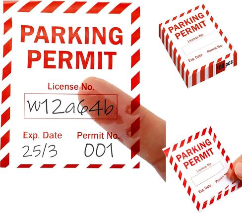 100 Pack Writable Static Cling Parking Decal Parking Car Permit Labels Stickers 2.5" x 2" Numbered 001-100 Clear Labels in Saudi Arabia