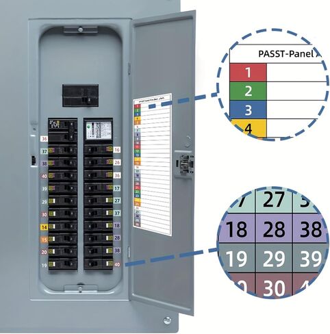 Waterproof Electrical Panel Labels,2Sheets Self-Adhesive Breaker Box Stickers Industrial Grade Circuit Identification Sticker in Saudi Arabia