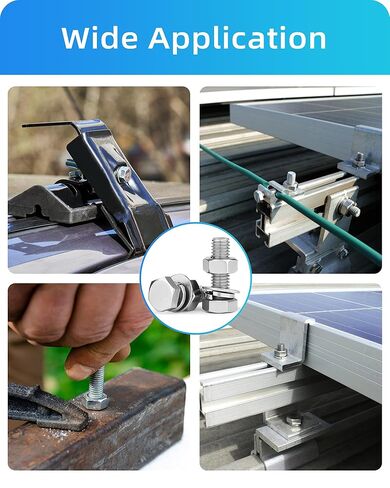 مجموعة متنوعة من البراغي والصواميل السداسية 265 قطعة، 1/4-20، 5/16-18، 3/8-16 براغي وصواميل سداسية متنوعة، مجموعة غسالات مسطحة وقفل، 304 مجموعة براغي من الفولاذ المقاوم للصدأ (مجموعة براغي سداسية وصواميل فضية) in Kuwait