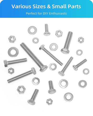 مجموعة متنوعة من البراغي والصواميل السداسية 265 قطعة، 1/4-20، 5/16-18، 3/8-16 براغي وصواميل سداسية متنوعة، مجموعة غسالات مسطحة وقفل، 304 مجموعة براغي من الفولاذ المقاوم للصدأ (مجموعة براغي سداسية وصواميل فضية) in Kuwait