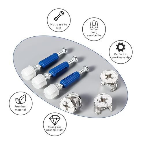 150PCS Cam Locks for Furniture 3-in-1 Eccentric Hardware Wheels Furniture Fasteners Cam Lock Nuts and Cam Screws Furniture Cam Lock Fasteners for Drawer Dresser Cabinet Easy to Install in Saudi Arabia