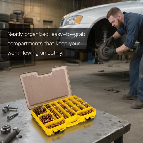 1066pcs Metric Bolt Assortment – 8.8 Grade, M4 M5 M6 M8 M10 M12 Heavy Duty Hex Bolts and Nuts Kit, Yellow Zinc Plating for Outdoor, Durable Storage Case, Ideal for DIY, Automotive, Length: 12-40mm in Saudi Arabia