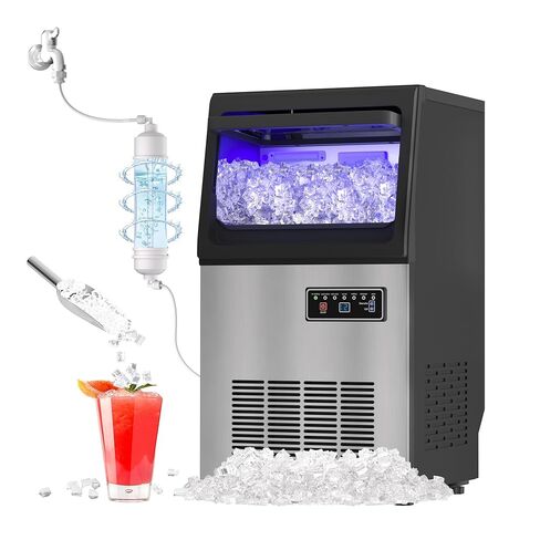 Commercial Nugget Ice Maker 80Lbs/24H with 15Lbs Storage, Stainless Steel Pellet Ice Machine,Soft Chewable Ice Maker, Self-Cleaning for Office & Home Restaurants Bars in Saudi Arabia