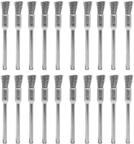 20-Piece 5mm x 3mm Steel Wire End Brushes – Polishing & Rust Removal Bits for Rotary Tools in Saudi Arabia