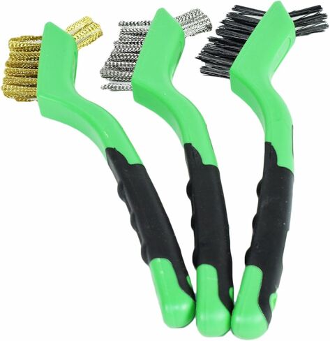 Wire Brush Set Rust Removal Cleaning Steel Brass Nylon TPR Handles 3pc in Saudi Arabia