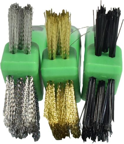 Wire Brush Set Rust Removal Cleaning Steel Brass Nylon TPR Handles 3pc in Saudi Arabia
