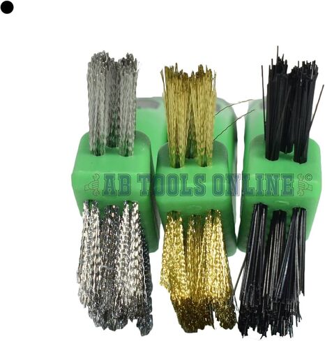 Wire Brush Set Rust Removal Cleaning Steel Brass Nylon TPR Handles 3pc in Saudi Arabia