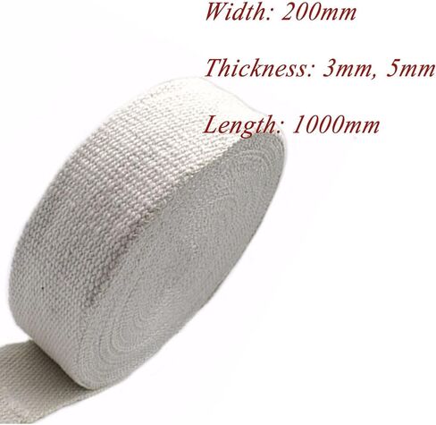 Ceramic Fiber Rope Gasket, White 200mm x 1000mm 3.0mm/5mm(5Mm) in Saudi Arabia