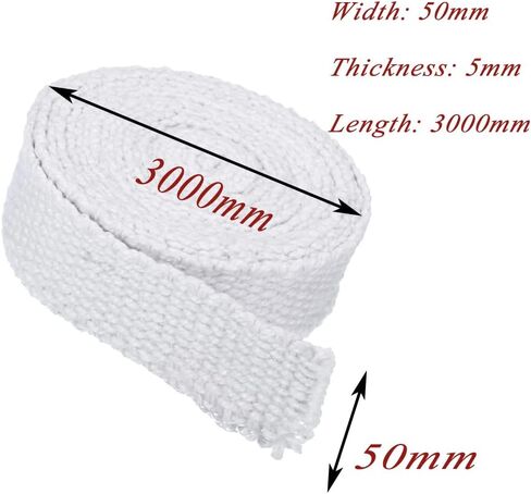Ceramic Fiber Rope Gasket, Braided for Refractory Gasket 3000mm White Multiple Sizes(30 * 5 * 3000Mm) in Saudi Arabia