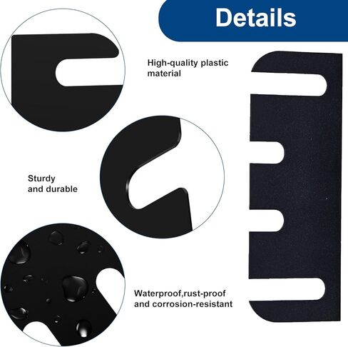 Door Hinge Shims 3.5 Inch, 10 Pack PVC Door Hinge Repair Kit Spacers for Door Alignment Adjustment, Black in Saudi Arabia